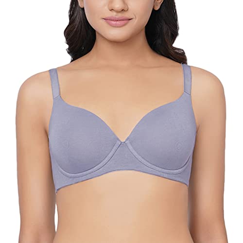 Image of Essentials Padded Wired 3 /4th Cup Everyday Wear Cotton Blend T-Shirt Bra