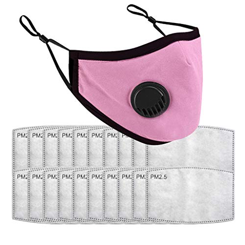 SCHOLIEBEN Para NiñOs Unisex AlgodóN Ciclismo Campamento Tejidos Reutilizables Para Deportes Al Aire Libre Rosado 1PC+20Filters