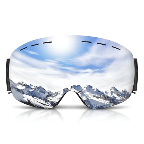 Masque de ski OTG anti-buée pour skier confortablement avec des lunettes