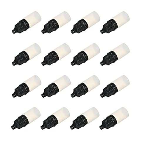 Bettomshin 5 ml PE-Polyethylen-Dünner Mund mit Tropfdüse, Labor-Reagenzflasche, Flüssigkeitsprobenversiegelung, Probenaufbewahrung, lichtdurchlässige Flasche mit schwarzem Deckel, 50 Stück Cover