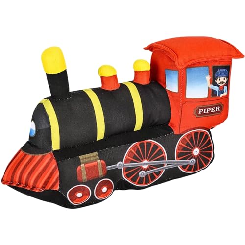 Large Plush Head Train (10) Piper Soft Stuffed Baby Train Toy - Cuddly and Cozy! Cute Decor for Nursery and Baby Room. Newborn Infant Toddler Boys Girls Christmas Birthdays.