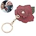 LIOOBO Rose Flower Keychain Card Holder Deep Red Pvc Sleeve, Fashionable Keyring Pendant for Purse and Backpack Accessories, Small Floral Bag Charm