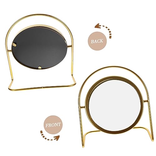 Espejo de maquillaje vintage doble cara LIFKOME dorado miniatura 6
