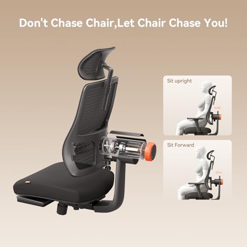 Image of Office Chair Ergonomic with Footrest, Auto-Following Lumbar Support, High Back Desk Chair with 4D Armrest,136 Tilt Lock, Adjustable Seat Depth & Heigh