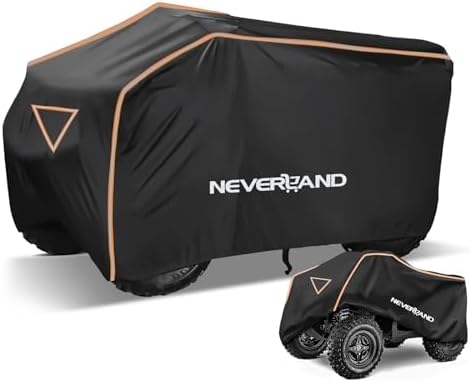 NEVERLAND Wasserdicht Quad-Abdeckplane für ATV, 420D Oxford 256x110x120cm | ATV Abdeckung mit windfesten Befestigungsschnallen, schnee-, hagel- und staubfest, winterfest für Innen-