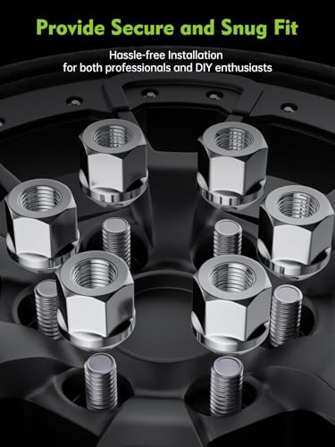 Image of AUTOPTIM M14X1.5 Open End Lug Nuts - 20 Pcs Chrome Conical Seat Nuts | Replacement for Chevy Camaro Equinox Chrysler 300, Dodge Charger Durango Aftermarket Wheel Lug Nuts, 3 /4 inch(19mm) Hex