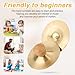 1 Pair 2.76 Inch Finger Cymbals with Wooden Handles, Mini Small Hand Cymbals Portable Small Practice Cymbals Copper Zills Finger Cymbals for Dance Music Drum Performance Party Opera