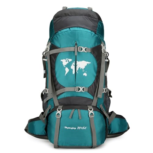 RYNDEX Mochila de travesía, Bolsa de Escalada Ligera Resistente al Agua, para Senderismo Camping mochilero Cubierta para la Lluvia incluida, travesía(Lake Blue)