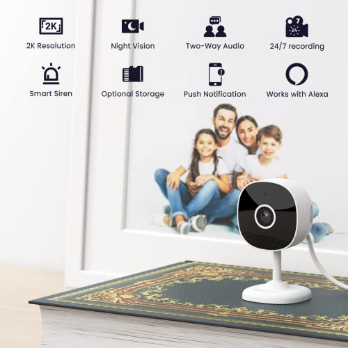Galayou 2K Indoor Wireless Baby Camera with Two-Way Audio, Smart Siren, and App Control (4-Pack)
