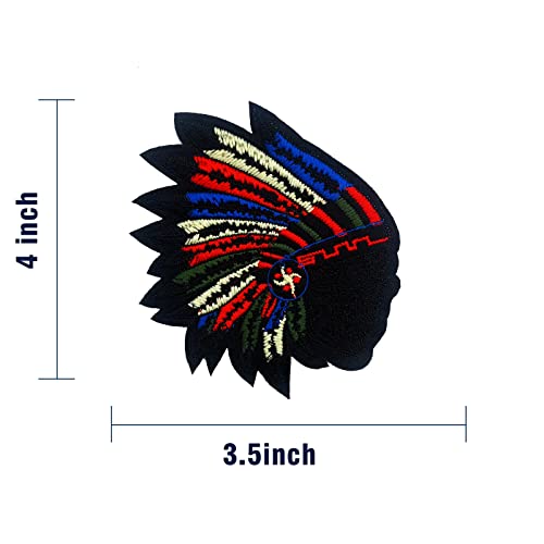 Black Face Indian Man Iron On Patch Cool Funny Motorcycle Patch Luupatchy Iron On Patch Sew On Embroidered Patch For Adult Kids Teens Diy Accessories For Jeans Jackets Clothes Hats Backpack & T-Shirts #TOP5