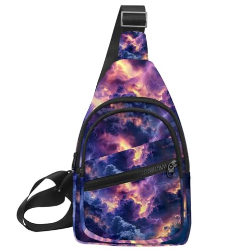 Sac à dos à bandoulière violet nuages pour course et randonnée
