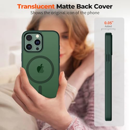 zapica Magnetic for iPhone 13 Pro Max Case, [Compatible with MagSafe] [Military Grade Drop Protection] Translucent Matte Shockproof Anti-Scratch Phone Cover, Forest Green by zapica - Image 7