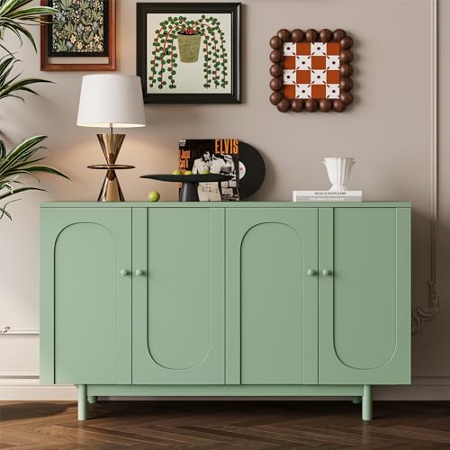 MDQMD Modern Mint Green Storage Buffet Cabinet with 4 Doors
