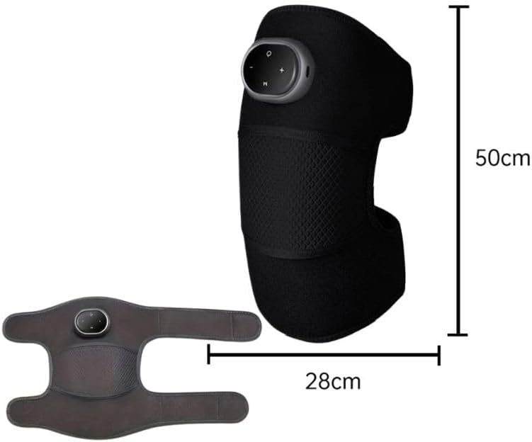Dimensions of the wireless knee massager, showing length and width.