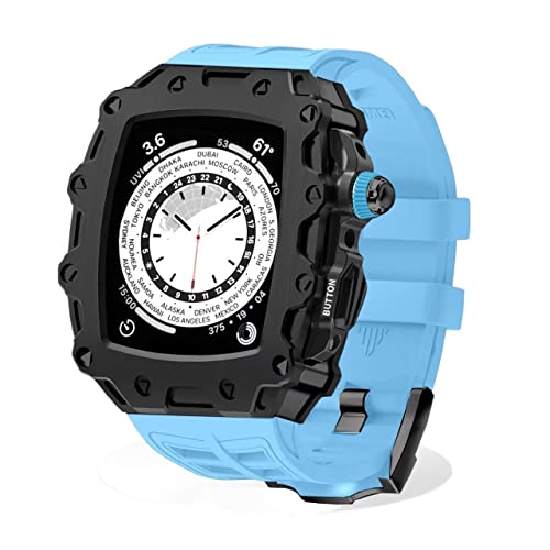 Bracelet de luxe en métal et boîtier pare-chocs pour iWatch 7 45 mm