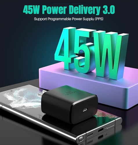 Image of Samsung 45W Super Fast Charger Adapter + 2M Type-C Cable (Black) Compatible with Galaxy S25 Edge, S25, S24 Ultra, S24+, S23 Ultra, S23 FE, S22, S21 FE, Z Fold /Flip 5 /4, Tab, A /M /F Series