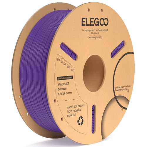 Image of ELEGOO PLA Plus Filament 1.75mm Purple 1KG, PLA+ Tougher and Stronger 3D Printer Filament Dimensional Accuracy + /- 0.02mm, 1kg Spool(2.2lbs) Fits for Most FDM 3D Printers