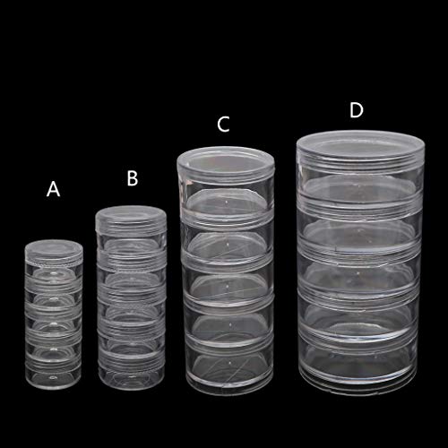 Rangement perles transparent anti-perte grâce aux 5 récipients cylindriques empilables - 3