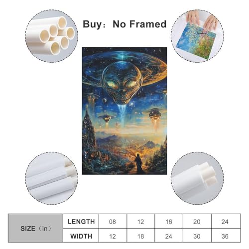 Impression sur toile extraterrestre décoration murale grand format