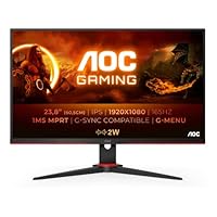 AOC Gaming 24G2SPU - 24 Zoll FHD Monitor, 165 Hz, 1 ms, FreeSync Premium (1920x1080, HDMI, DisplayPort, USB Hub) schwarz/rot