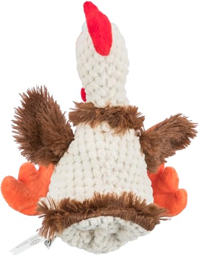TRIXIE Plüsch-Hahn Stofftier - kuscheliges Bauernhof-Kuscheltier für Hunde - weicher Plüsch-Spielzeug in Hahnenform, 22 cm - robustes Hundespielzeug - 35940