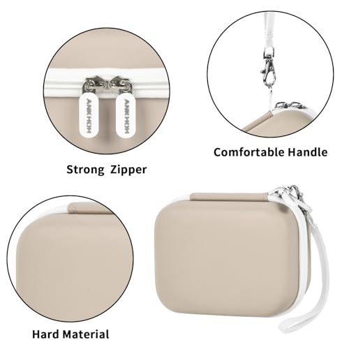 Image of ANKHOH Label Maker Case for Memoking T02 / for Phomemo M02 / M02S / M02 Pro / Q30S / for Ponek Mini Pocket Printer, Portable Sticker Printer Storage Holder Organizer Bag Paper&USB Cables, Box Only (Khaki)