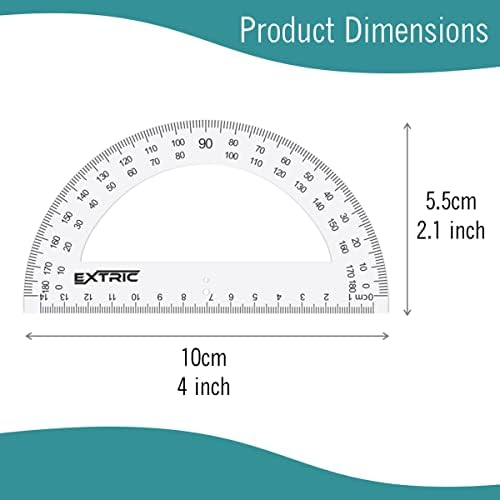 Protractor 2 Count - Protractor for Geometry, 6 Inch Clear Plastic, Protractor for Woodworking, Protractors Classroom Set - 180 Degrees Math ...