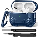 Picture of MOBOSI for AirPods Pro 2 Case, Compatible with Airpod Pro Case 2nd/1st Gen [Compatible with MagSafe], Military Grade Protective Cover with Cleaner Kit & Keychain for Men(2023/2022/2019), Blue