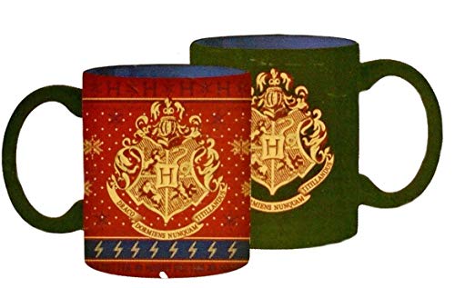 Harry Potter Hogwarts Crest Holiday Sweater Heat-Reveal Ceramic Mug | Coffee Cup For Tea, Espresso, Cocoa | Holds 14 Ounces