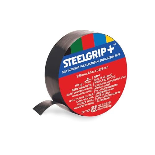 Image of Pidilite Steelgrip Self Adhesive PVC electrical Insulation Tape (Color May Vary) - 6m.Pack of 20