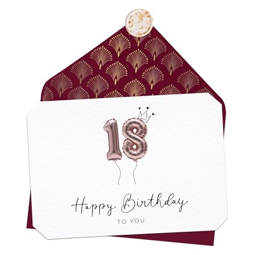 Joli Coon Tarjeta 18 cumpleaños - Happy Birthday 18 - Tarjeta felicitacion 18 cumpleaños con sobre y un sello de cera
