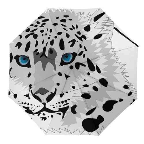 Parapluie pliable motif léopard des neiges, le cadeau utile et chic