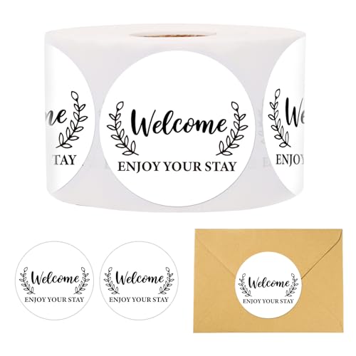 800pcs Welcome & Enjoy Your Stay Stickers 2 Inch Hotel