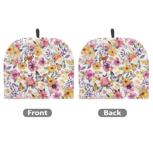 Image of Tea Cozy for Teapot, Kitchen Accessory Tea Pot Cosy Insulated Kettle Cover Breakfast Warmer for Home Kitchen Decoration Watercolor Floral Butterfly
