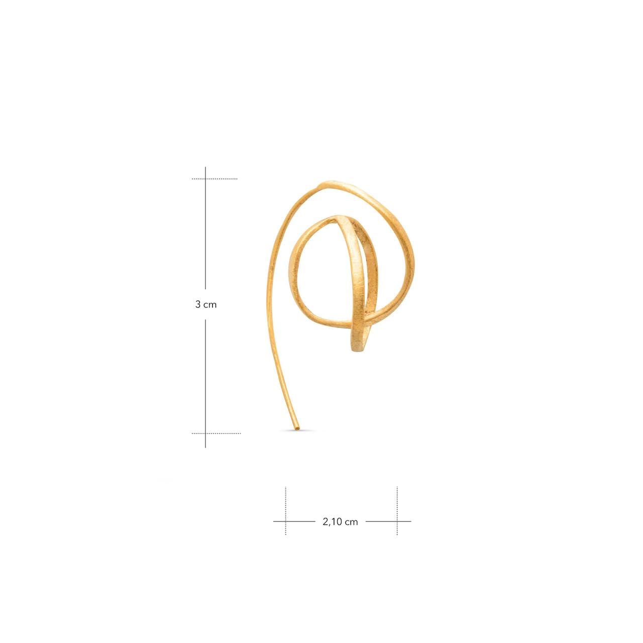 ORECCHINI D'ORO EMBOLIC | Disegnato da Cristina Julià | Joidart | Collezione embolic | Ottone dorato