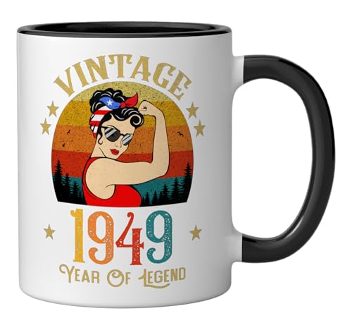 Taza Cerámica Retro 11 Onzas Black/White miniatura 2