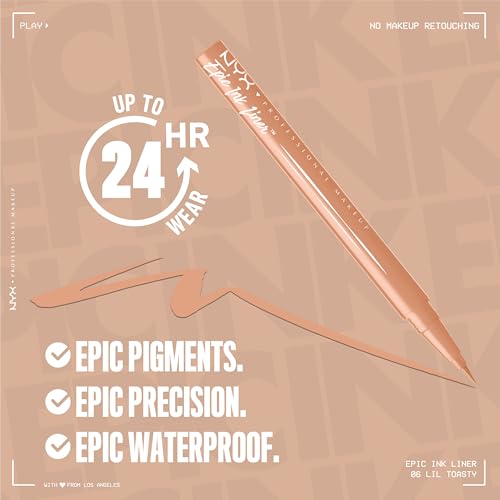 Image of NYX PROFESSIONAL MAKEUP Epic Ink Liner, Waterproof Liquid Eyeliner with Vegan Formula - Lil Toasty (Beige Matte)