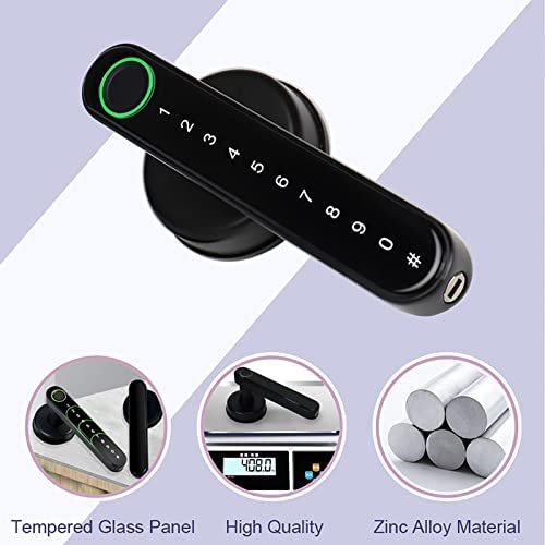 cerradura inteligente, Manija de puerta con huella dactilar y teclado Bluetooth, cerradura combinación control acceso sin llave for casa, hotel oficina