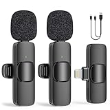 NICHOM Wireless Lavalier Microphone for iPhone/iPad Mini Clip-on Microphone Wireless for iPhone Video Recording Denoise Omni Lav Lapel Mic for Interview/Youtube/Vlog/Live Stream/Tiktok/Content Creator