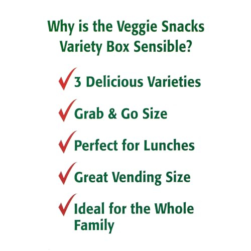 Sensible Portions Garden Veggie Snack Straws Shape Chips Variety Pack, 30 Count