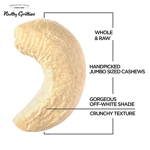 Image of Nutty Gritties Premium Jumbo Size Cashews 200g, Rich in Protein|W240|Zero Breakage|Resealable Pouch