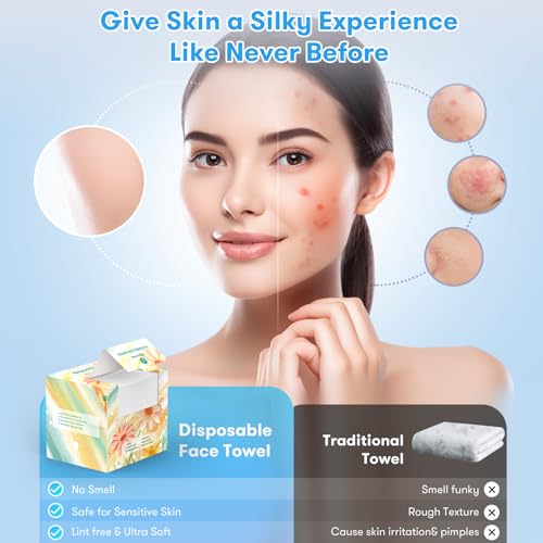 Ultimate Convenience: XL Unscented Disposable Face Towels for Effortless Skincare on the Go