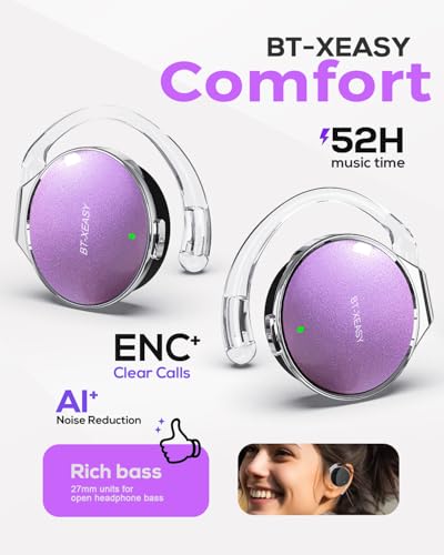 Micool Auriculares in-ear Bluetooth 5.4, auriculares abiertos inalámbricos, cancelación de ruido, clip en forma de gota de agua, auriculares deportivos Bluetooth con 4 micrófonos, ajuste cómodo - imagen 4