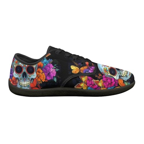 Customized Skull Walking Barefoot Shoes Slip On Business Flats Work Loafers Sneakers for Women Men3