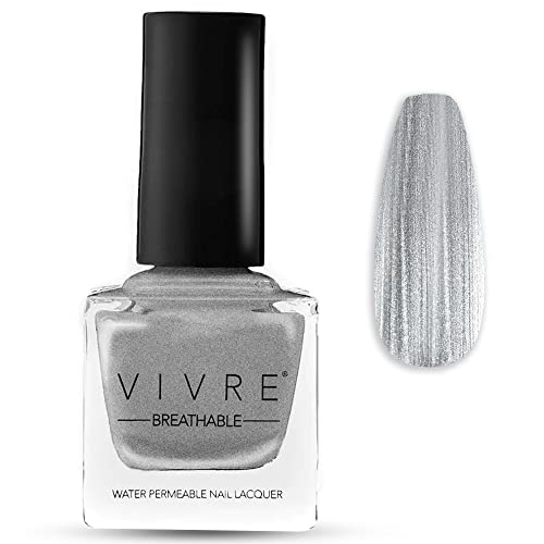 VIVRE Cosmetics Quick Dry Shiny Halal Nail Polish - Vegan, Non Toxic, Long Lasting, Breathable & Water Permeable - No Place Like Chrome