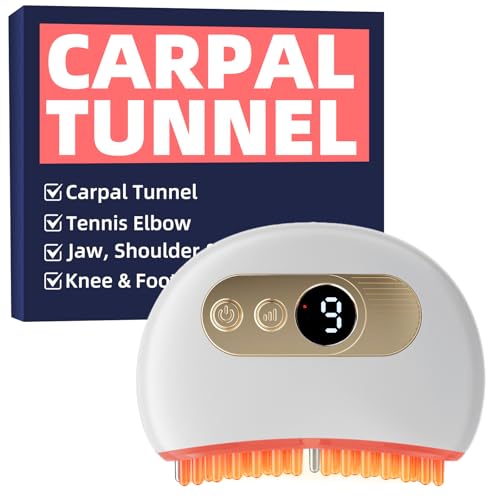 Kinbana Hand Massager with Heat and Vibration – Electric Wrist and Elbow Massager for Carpal Tunnel, Arthritis, Tendonitis, Thumb & Joint Pain Relief (White)