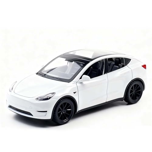 TGRCM-CZ Voiture miniature en métal modèle Tesla Y à l'échelle 1/32, véhicule à tirer en alliage de zinc avec son et lumière pour collectionneurs, jouet pour...