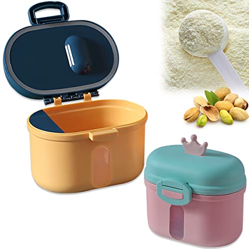 WideSmart 2 Piezas Dosificador de Leche en Polvo,Contenedor Hermético Portátil de Leche en Polvo Caja de Leche en Polvo Recipiente de Leche en Polvo Dispensador de Polvos Bebe,360ml