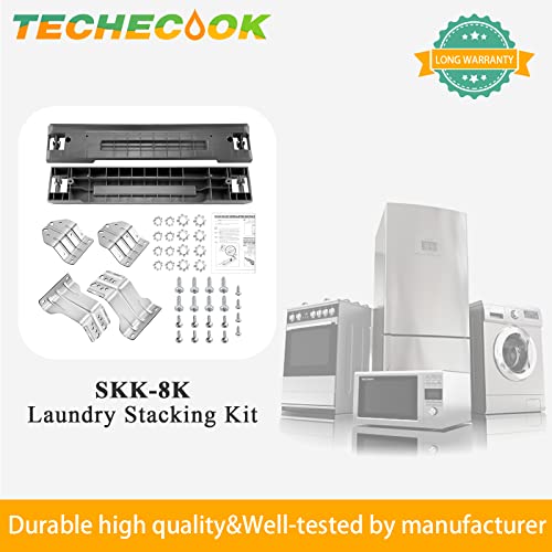 UPGRADED SKK-8K & SKK-7A Stacking Kit Fit for Samsung Washer & Dryer 27 Inch Front Load Laundry by Techecook - Samsung Stackable Washer Dryer Kit Including All Parts - Replace for SK-5A SK-5AXAA