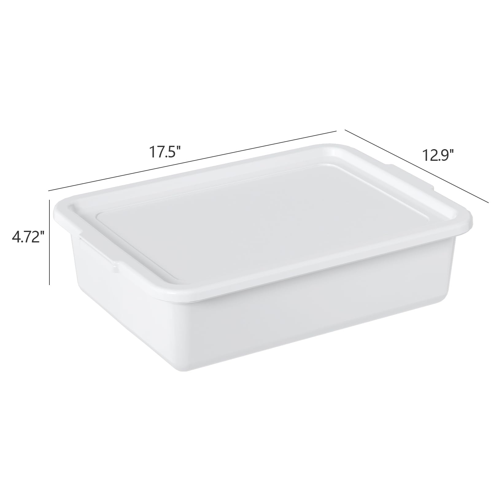 Juego de 3 recipientes para platos de grado alimenticio con tapas, 13 litros, color blanco